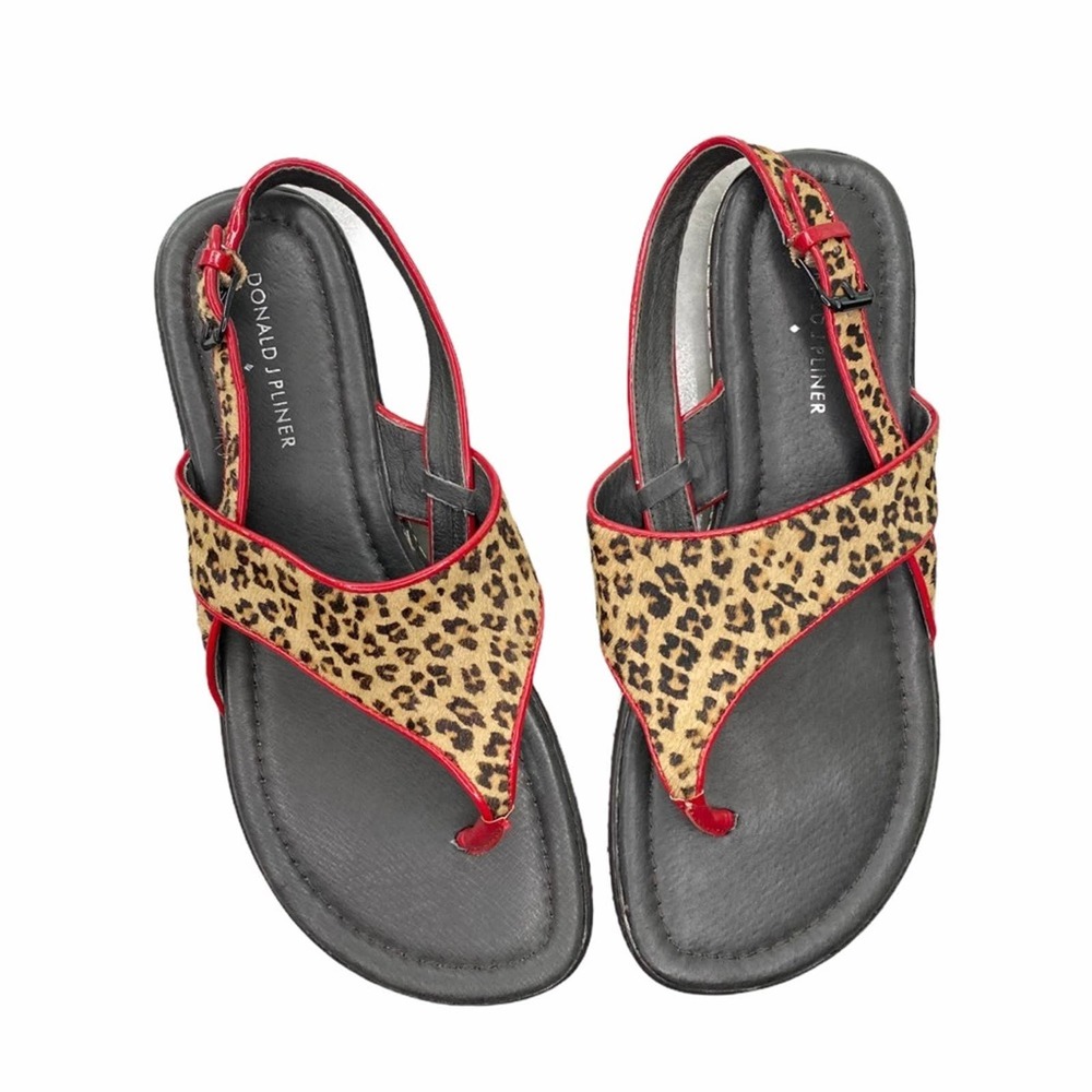 Donald J Pliner Leopard Calf Hair Sandal sz 8.5